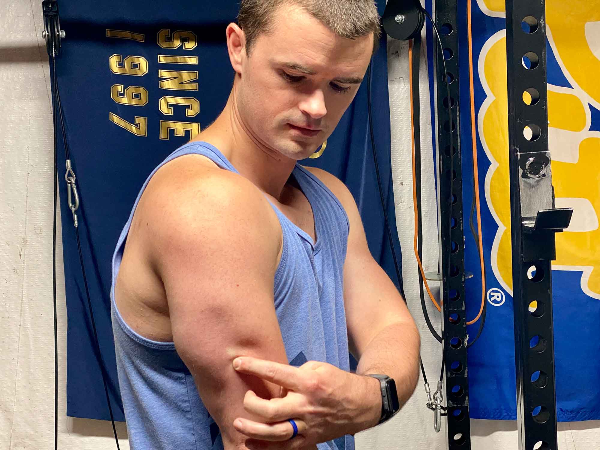 The middle head of the triceps