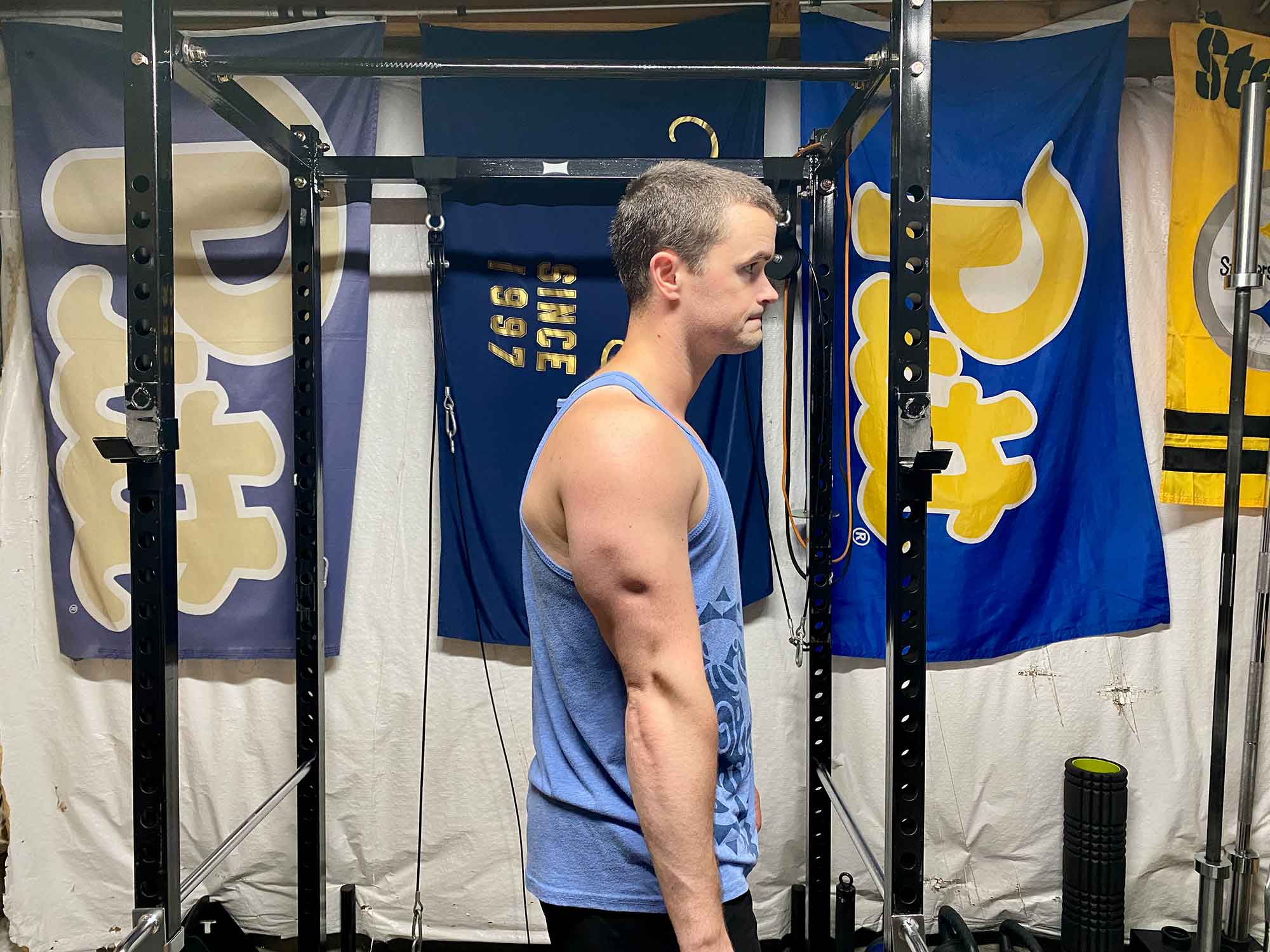 Straightening the arm at the elbow