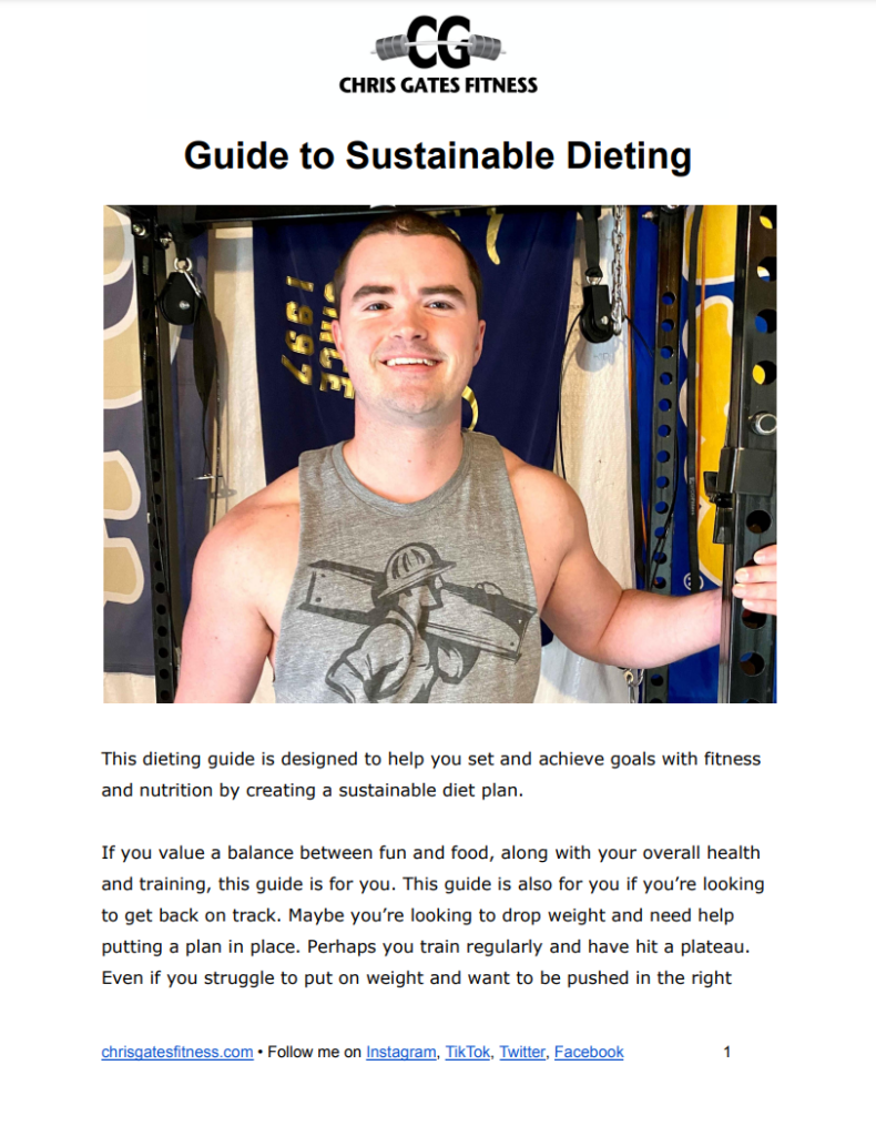 Chris Gates Fitness Guide to Sustainable Dieting